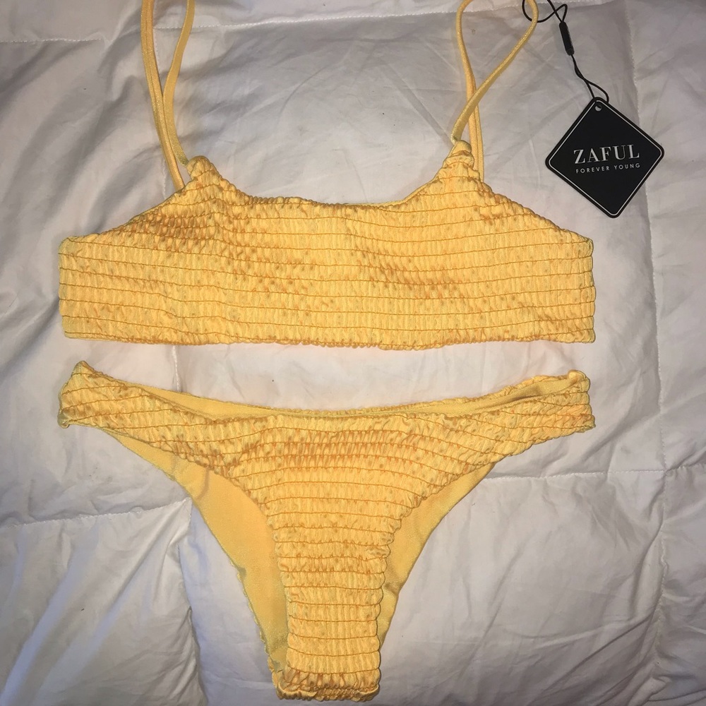 Zaful yellow swim suit